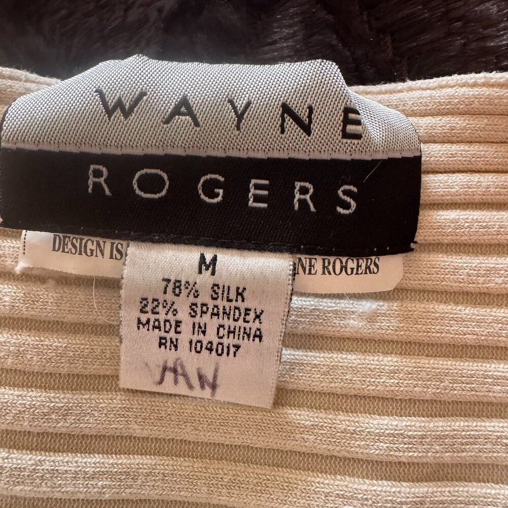 Wayne Rogers Silk/spandex sweater; Size Medium - Picture 3 of 9